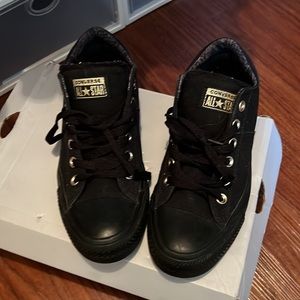 Black & silver converse